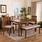 Baxton Studio Gustavo Grey Upholstered and Walnut Wood 6-Piece Dining Set 170-9881-10917-10520 - alternate 5